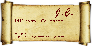 Jánossy Celeszta névjegykártya